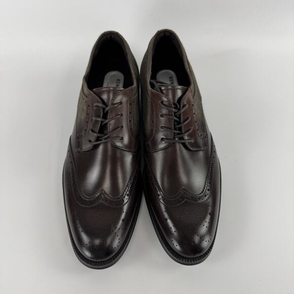 New Kenneth Cole New York Men\'s Brock Wing Tip Lace Up Brown 7.5 M Dress Shoes main image 5